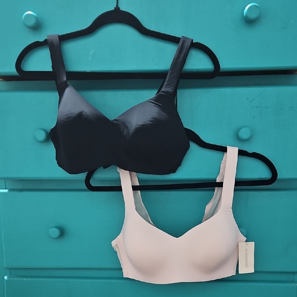 Set Of 2 Size Large On Gossamer Bras  (Black, Pink)